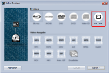 Video aus Datei brennen