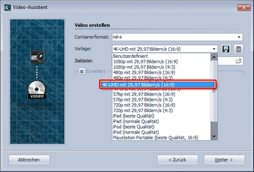 Erstellung eines 4K-Videos