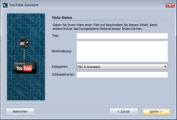 Eingabe der Meta-Daten