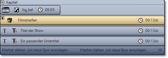 Aufbau in der Timeline Aufbau in der Timeline