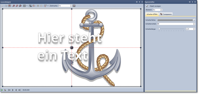 Schatten-Effekt im Layoutdesigner