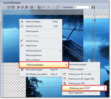 Drehung des gesamten Bewegungspfades Drehung des gesamten Bewegungspfades