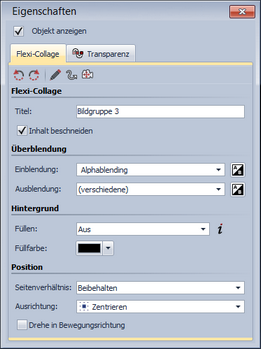 Eigenschaften für Flexi-Collage