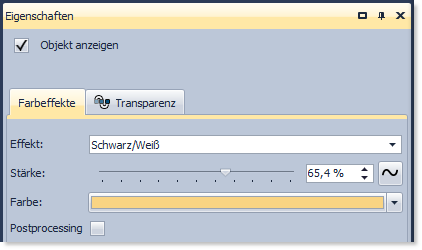 Einstellungen für den Farbeffekt