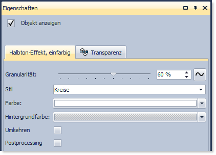 Einstellungen für den Halbton-Effekt (einfarbig)