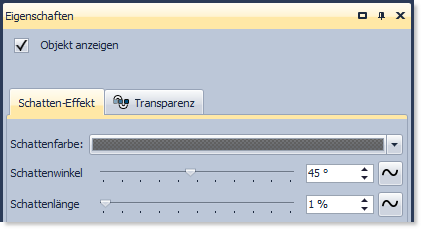 Einstellungen für Schatten-Effekt