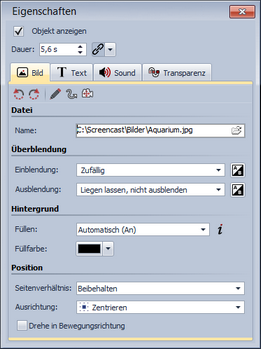 Eigenschaften für Bild-Objekt