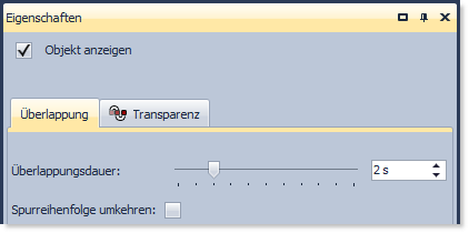 Einstellungen für Überlappung