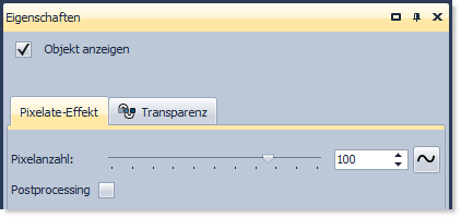 Einstellungen für Verpixeln-Effekt