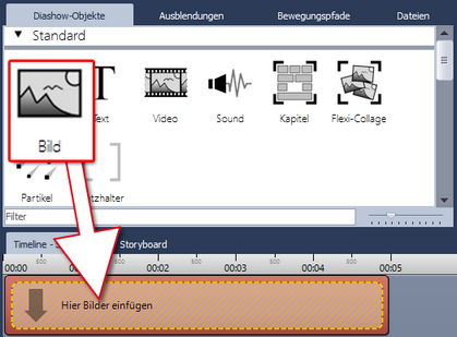 Bild-Objekt in Flexi-Collage ziehen