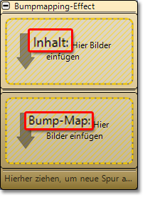 Bereiche des Bumpmapping-Effektes in der Timeline
