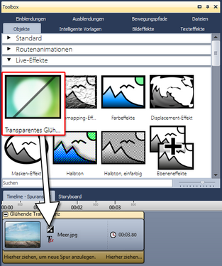 Transparentes Glühen einfügen