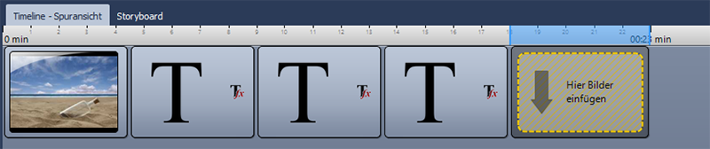 Mehrere Texte mit Kapitel in der Timeline