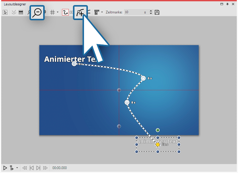 Text in den nichtsichtbaren Bereich ausfliegen lassen