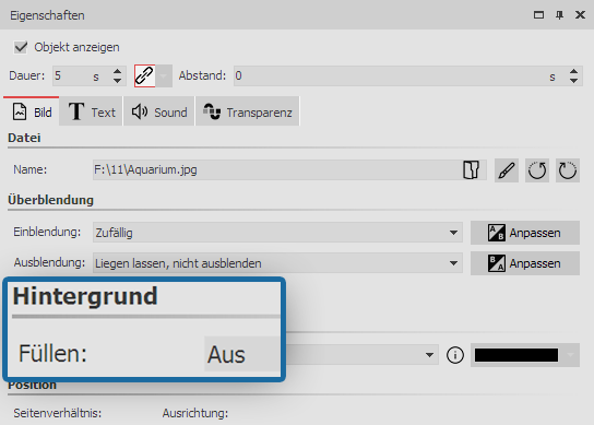 Hintergrund wird nicht gefüllt