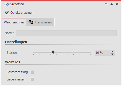 Einstellungen für Weichzeichner