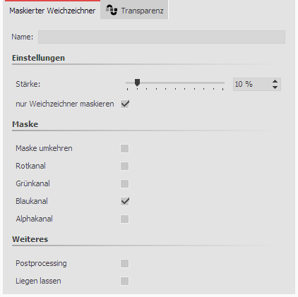 Einstellungen für den Maskierten Weichzeichner