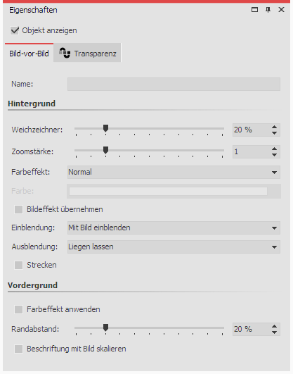 Einstellungen Bild-vor-Bild-Effekt