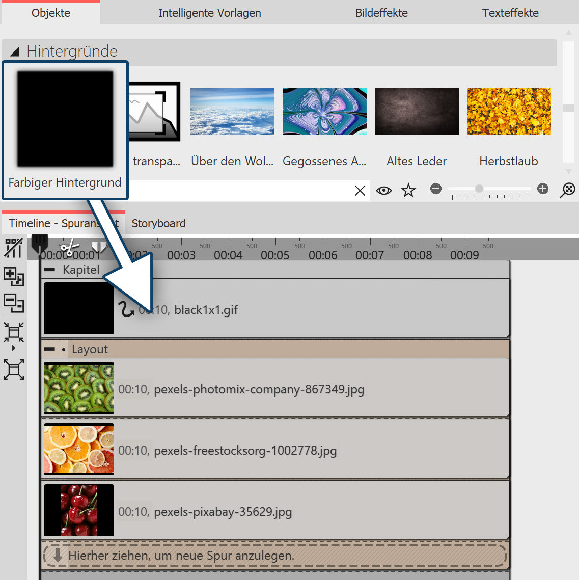 Layout-Effekt mit Hintergrund