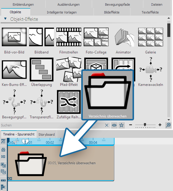 Verzeichnis-überwachen-Effekt einfügen