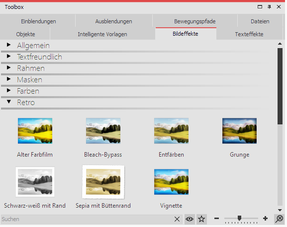 Bildeffekte in der Toolbox