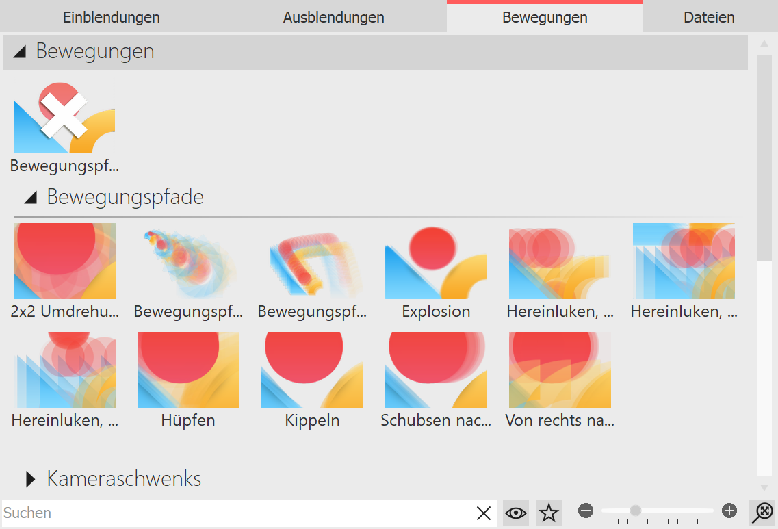 Bewegungspfade in der Toolbox