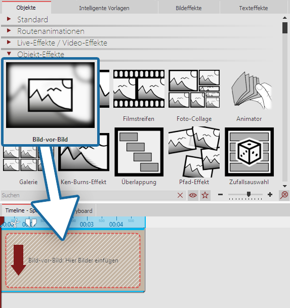 Bild-vor-Bild-Effekt einfügen