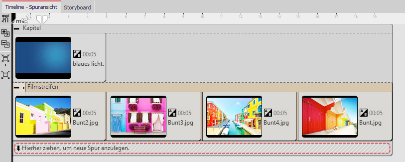Filmstreifen mit Bildern füllen