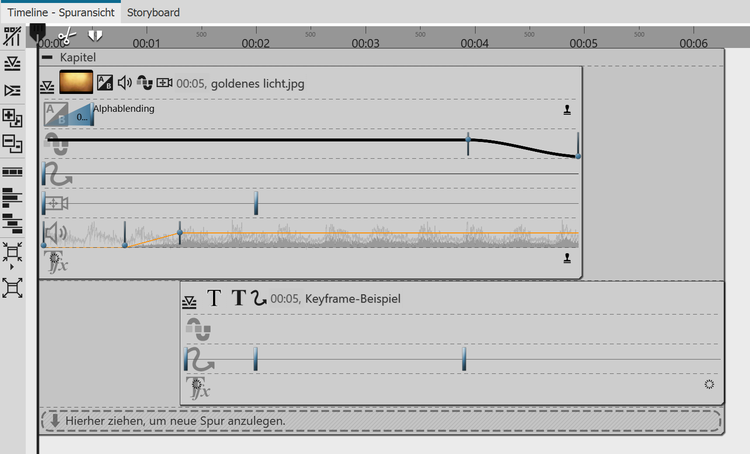 Timeline mit Keyframes