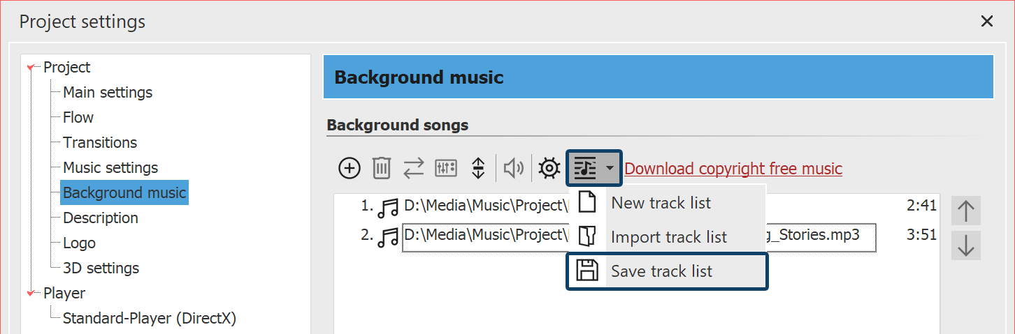 Save track list Save track list