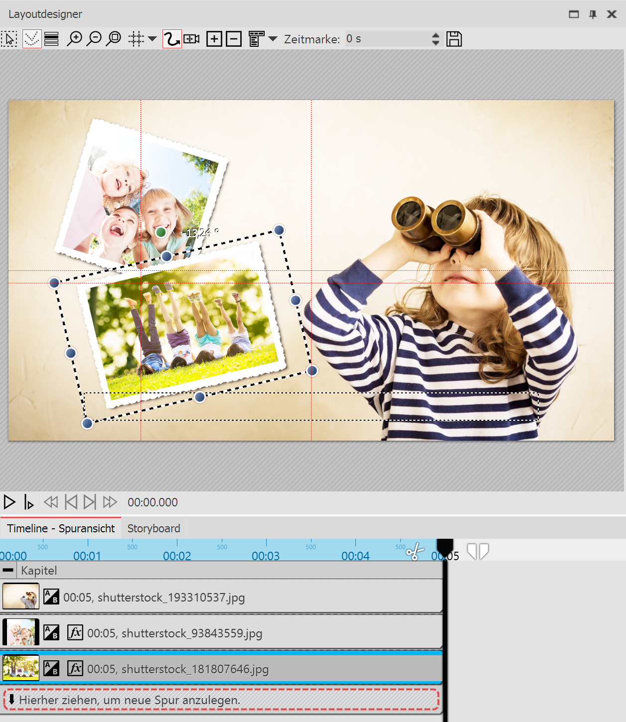Creating a picture-in-picture effect in the layout designer