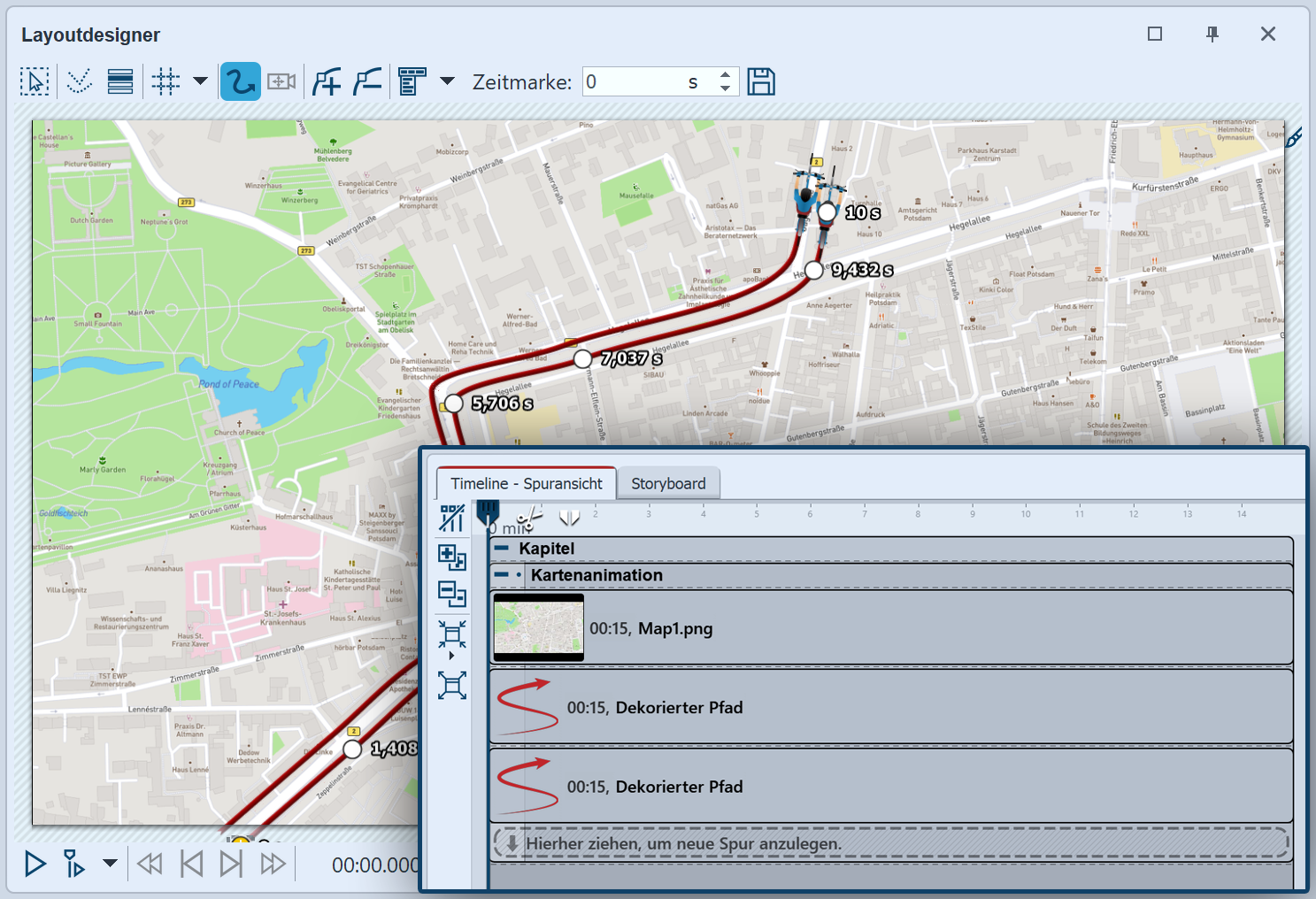 Bewegungsmarken parallel setzen