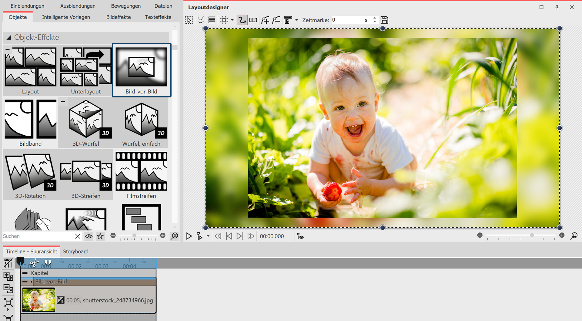 Unpassendes Seitenverhältnis mit Bild-vor-Bild-Effekt kaschieren