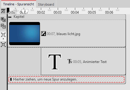Text-Spur unter Bild