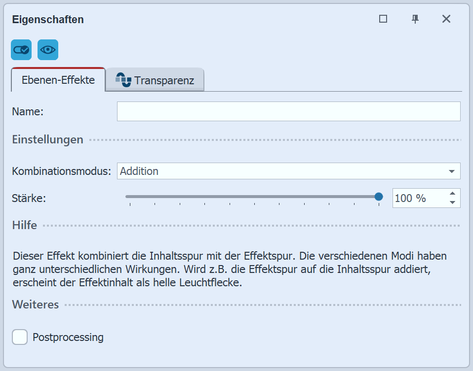 Einstellungen für Ebeneneffekte