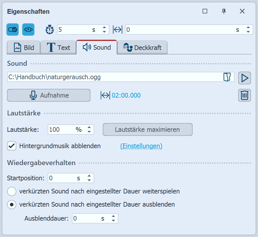 Ton zu Bild einfügen oder aufnehmen