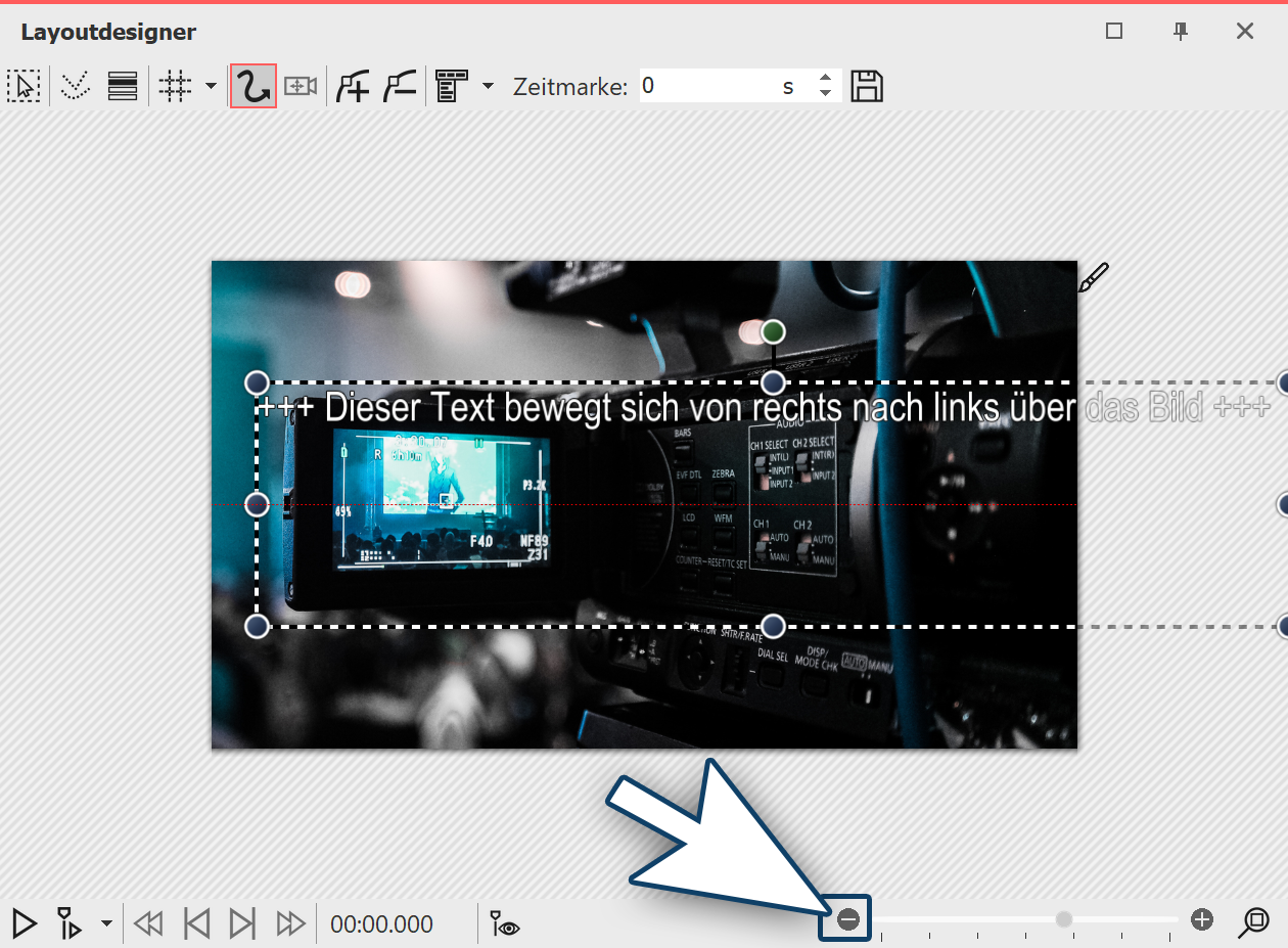 Textbreite am Auswahlrahmen ändern