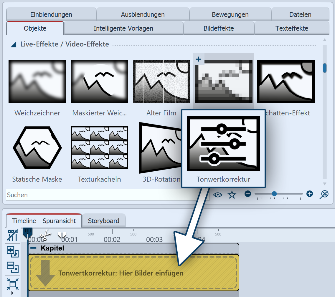 Tonwertkorrektur einfügen