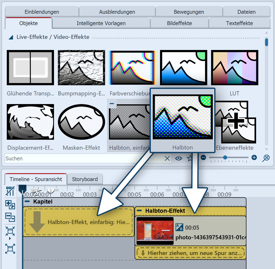 Halbton-Effekt einfügen