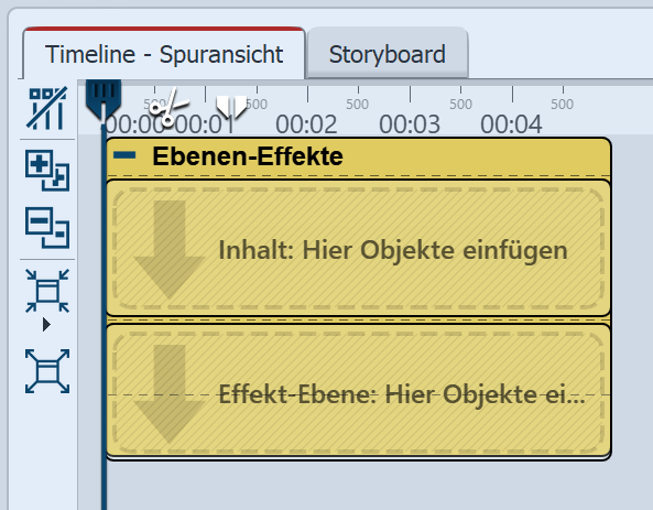Leerer Ebeneneffekt in der Timeline
