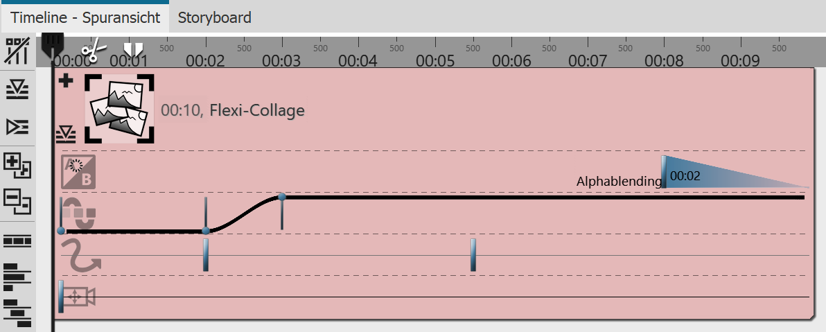 Keyframespur in der Timeline