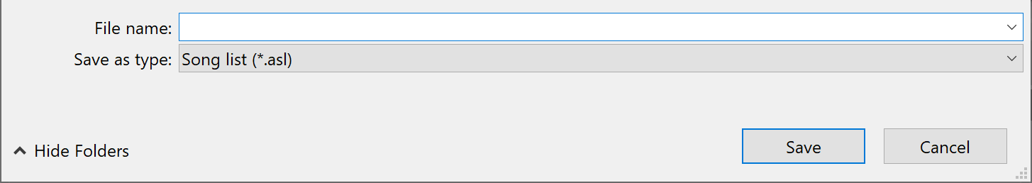 Save track list as Save track list as