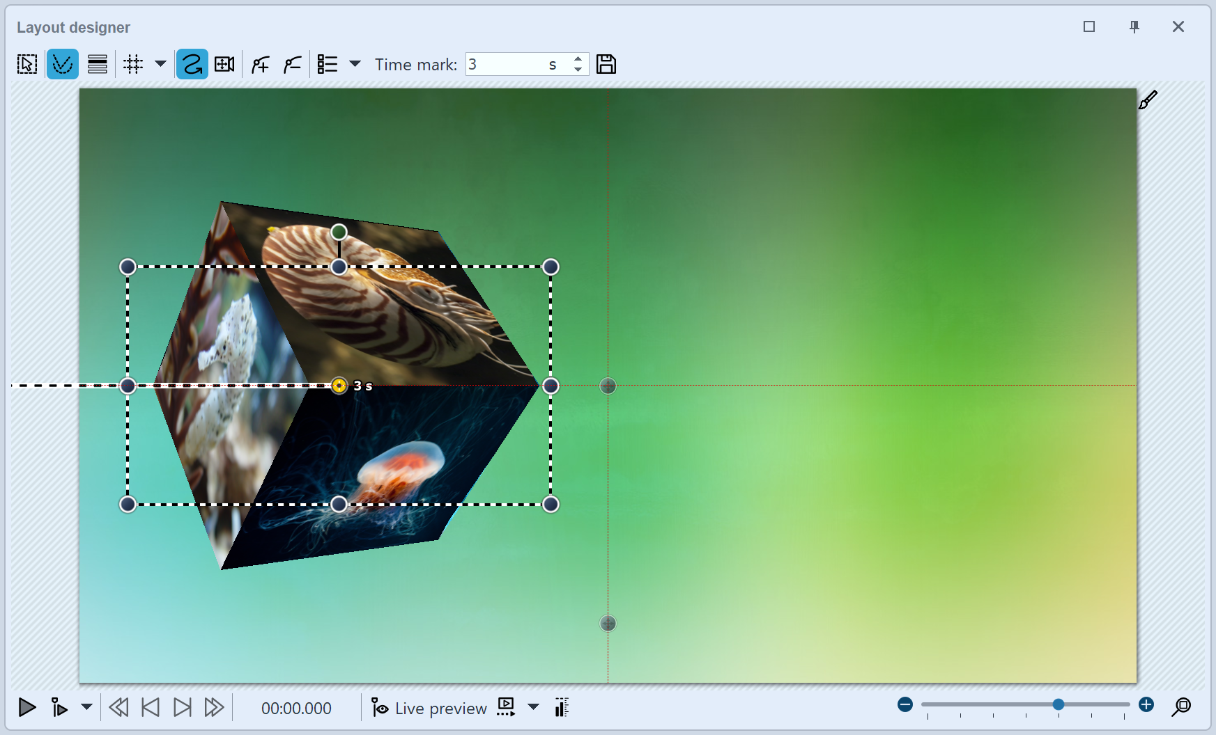 Effect 3D cube in layout designer