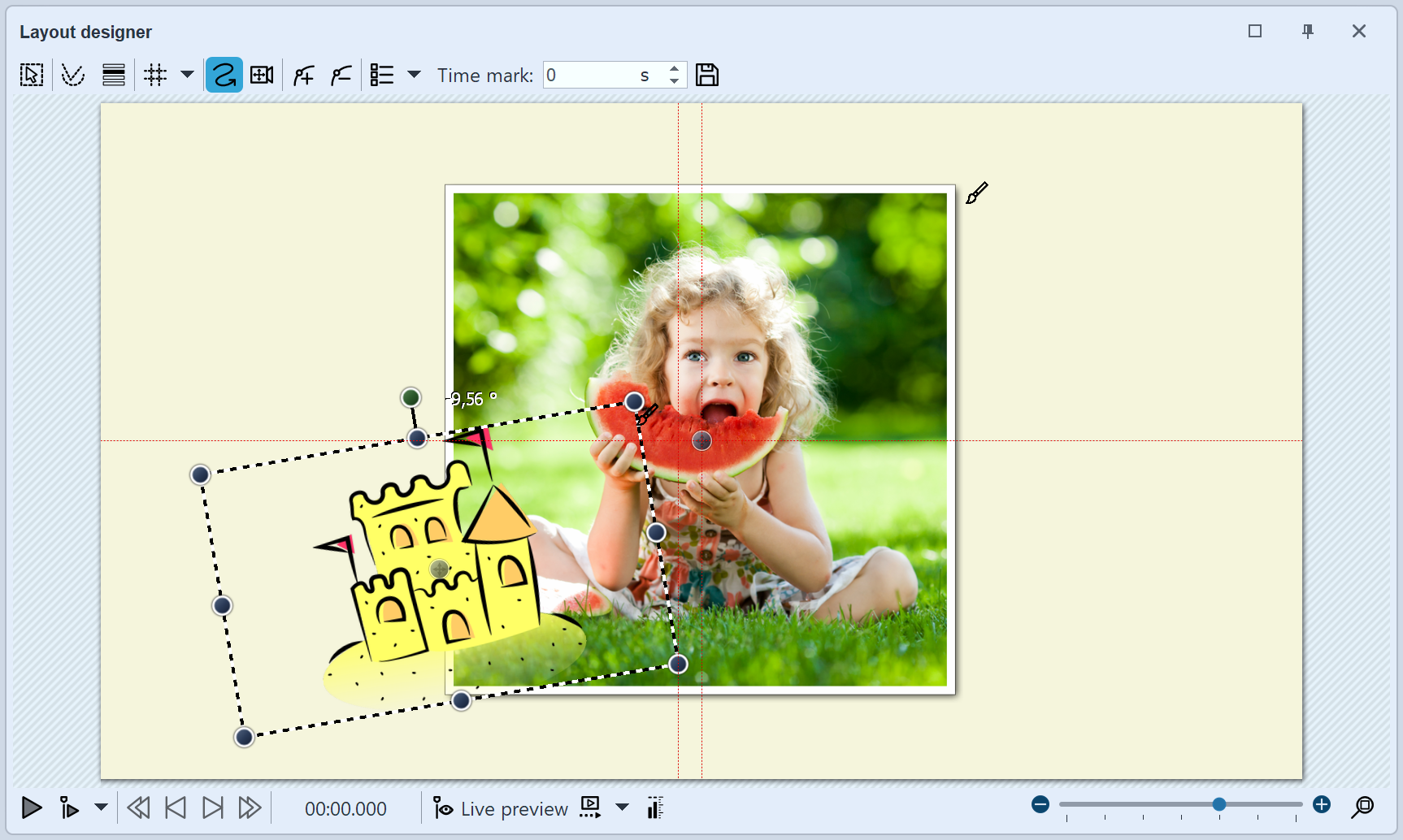 Positioning images in the Layout designer