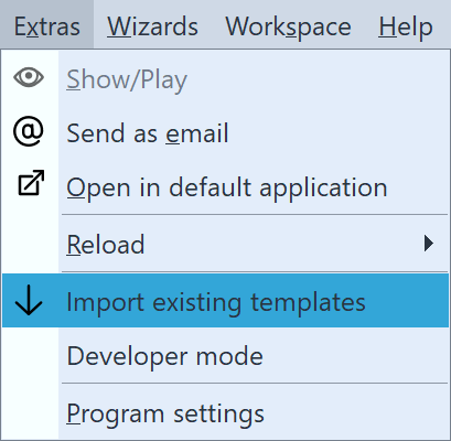 Import templates Import templates