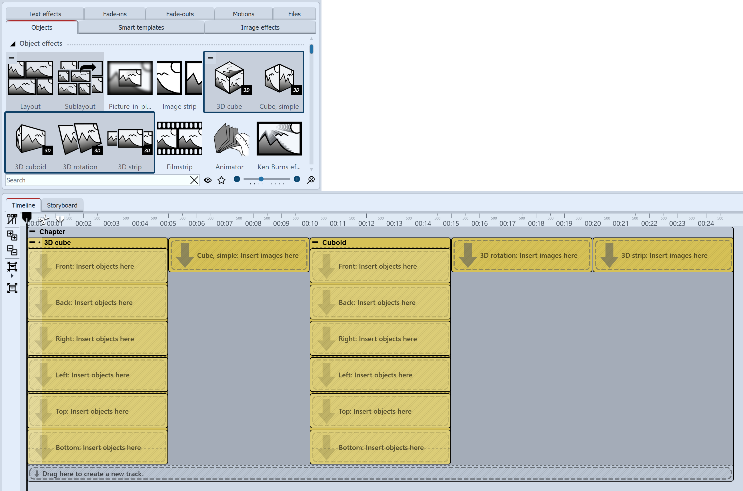 Insert objects Insert objects