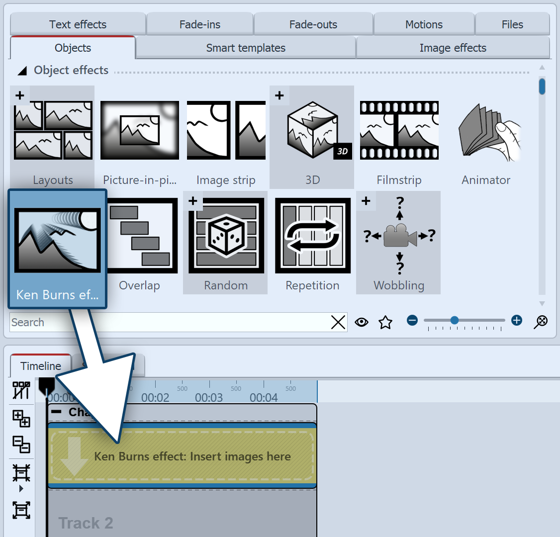 Drag effect from the Toolbox to the Timeline&nbsp;