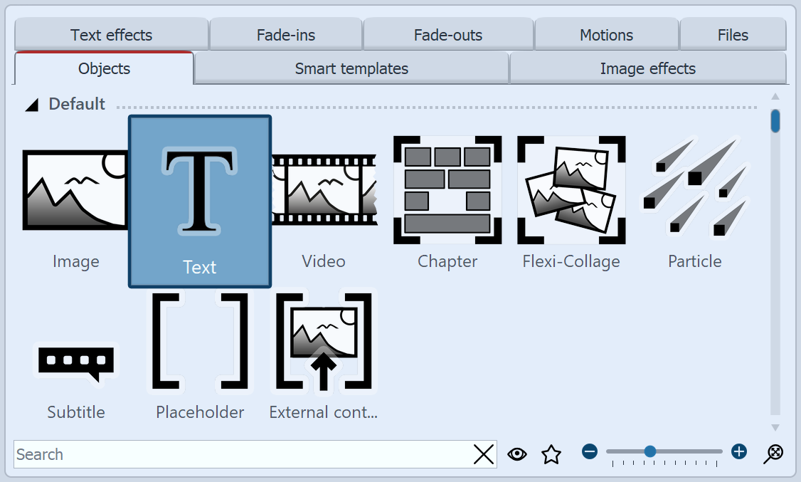 &nbsp;Slideshow objects