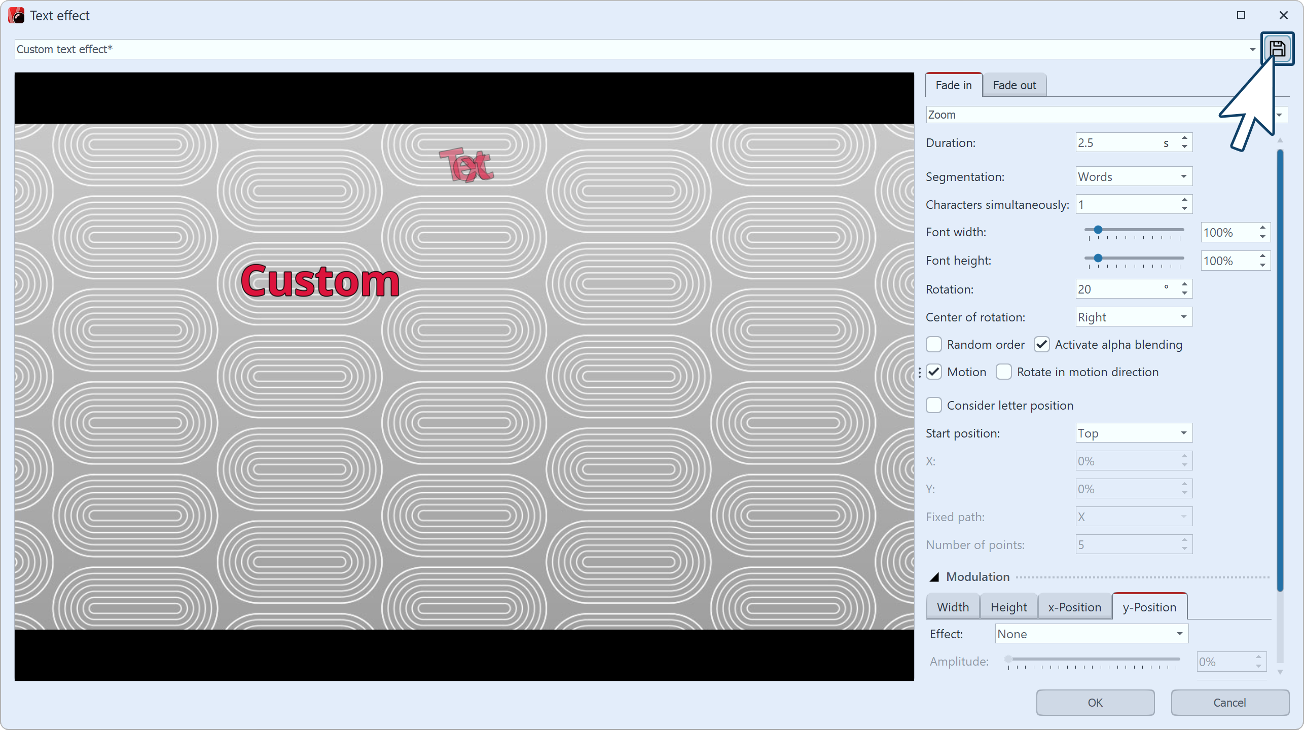 Create text effect Create text effect
