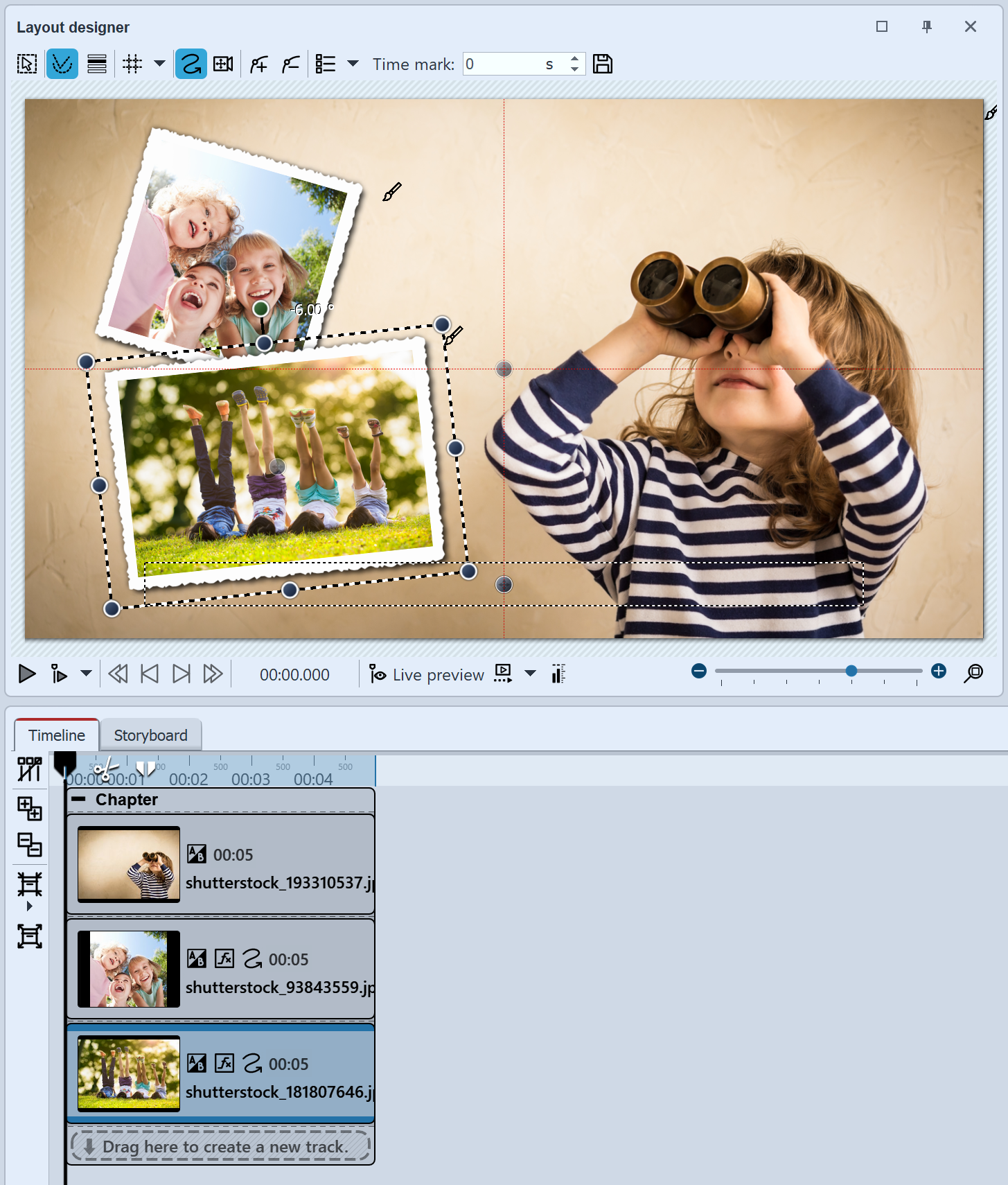 Creating a picture-in-picture effect in the Layout designer